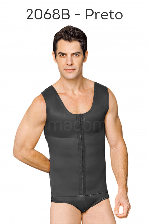 Cinta masculina com colchetes, sem pernas - 2068B PRETO